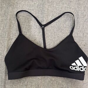 Adidas Black Sports Bra with White Logo Accent